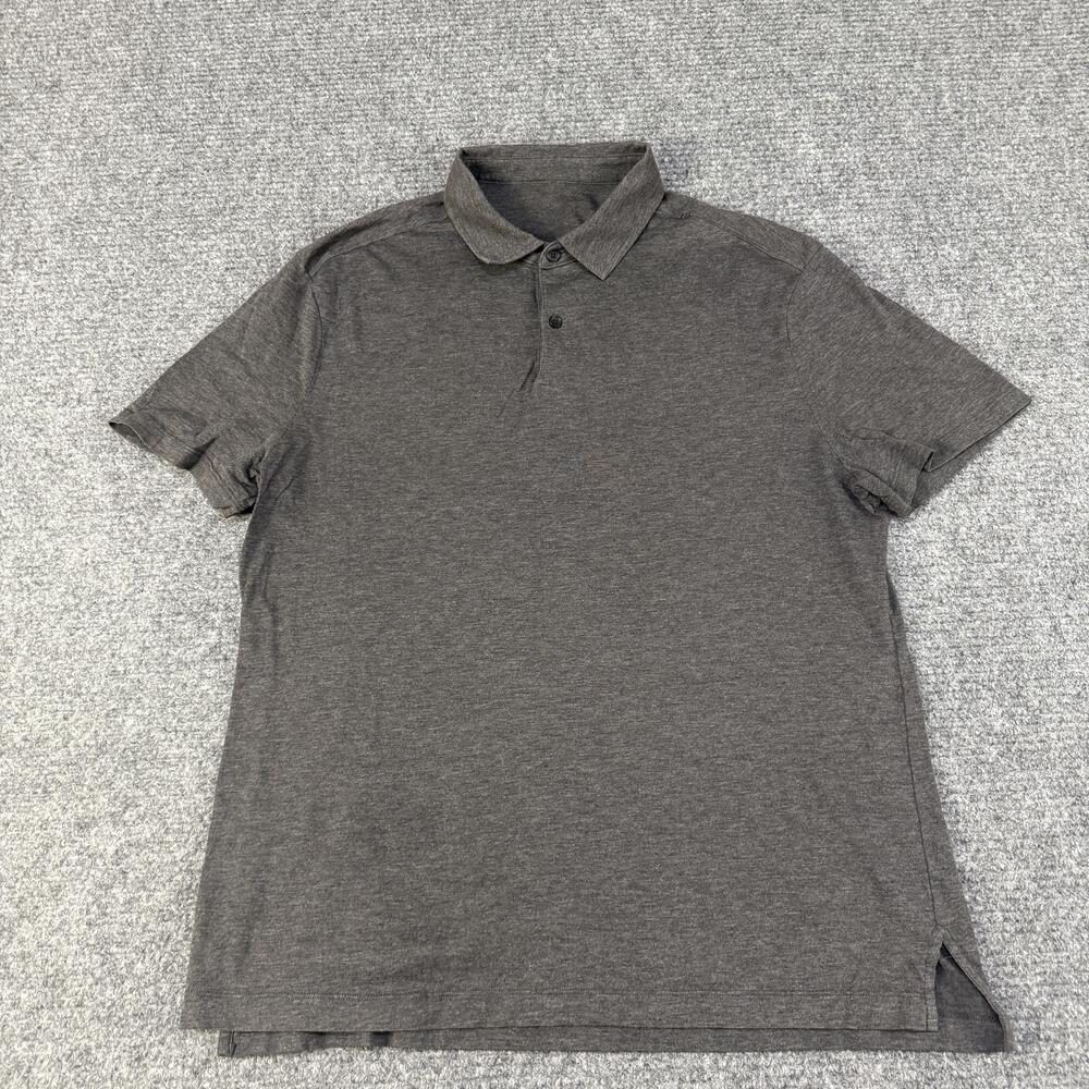 Lululemon Polo Shirt Mens XL Gray Heather Performance Golf Athletic Casual